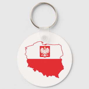 Polen Karta i polska Färg Nyckelring