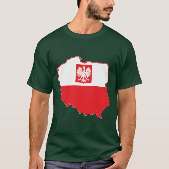 Polen Karta i polska Färg T Shirt (Framsida)