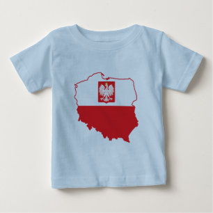Polen Karta i polska Färg Tee