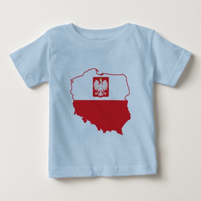 Polen Karta i polska Färg Tee (Framsida)
