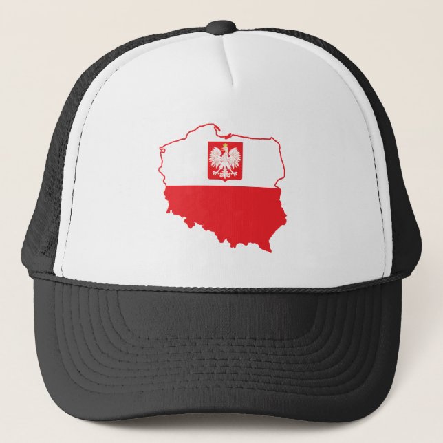 Polen Karta i polska Färg Truckerkeps (Framsida)