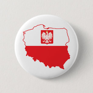 Polen karta i polska färger knapp