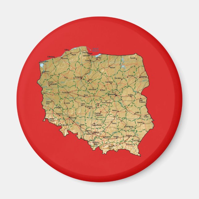 Polen Karta Magnet (Framsidan)