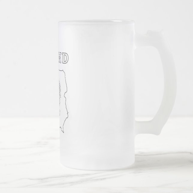 Polen Karta med öre Frostat Ölglas (Höger)