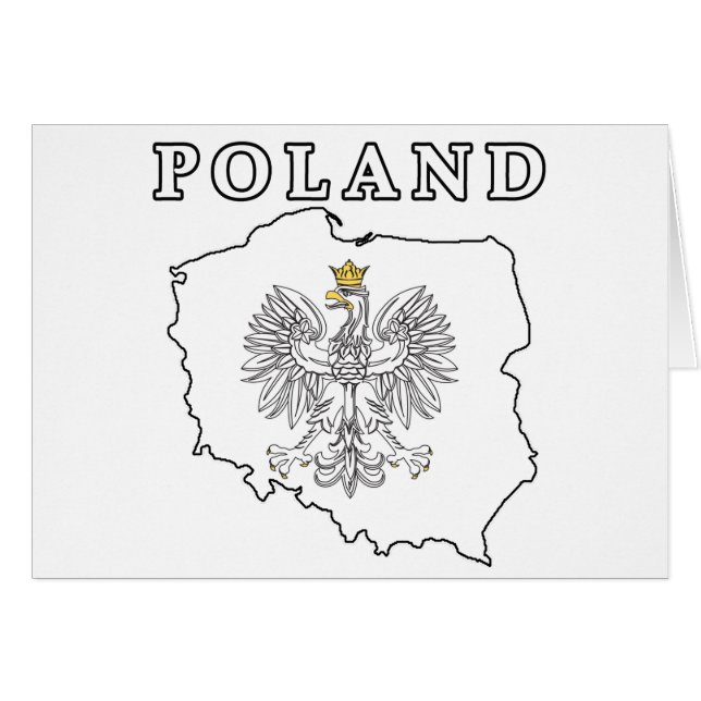 Polen Karta med öre Hälsningskort (Framsidan Horizontal)