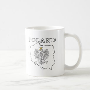 Polen Karta med öre Kaffemugg