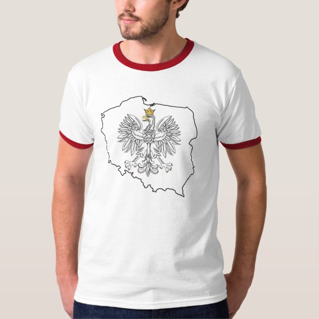 Polen Karta med öre T Shirt (Framsida)
