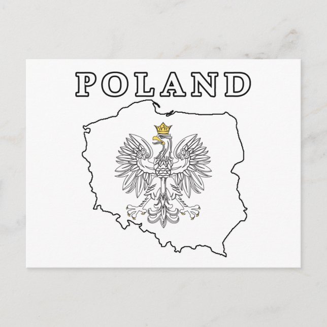 Polen Karta med öre Vykort (Framsida)