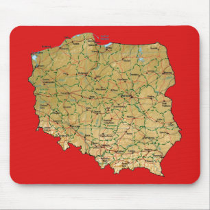 Polen karta Mousepad Musmatta