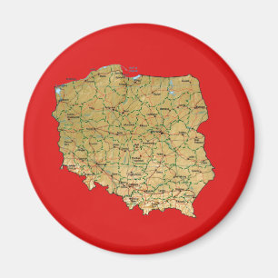 Polen kartamagnet magnet