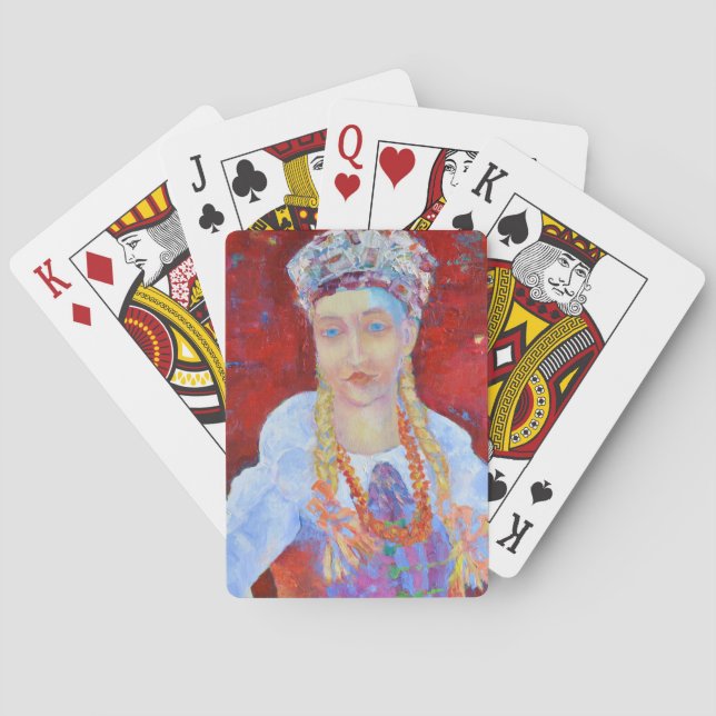 Polen Lowicz-klänning pride flagga färg röd vit Casinokort (Baksidan)