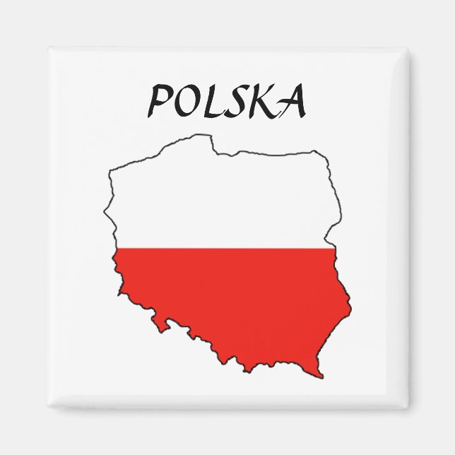 Polen MapFlag "Polska" Magnet (Framsidan)
