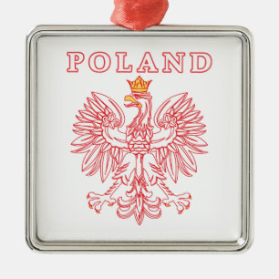 Polen med den röda polska örnen julgransprydnad metall