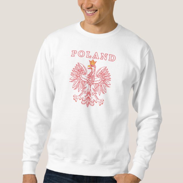 Polen med den röda polska örnen sweatshirt (Framsida)