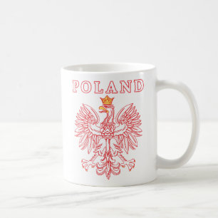 Polen med rött polskt öre kaffemugg