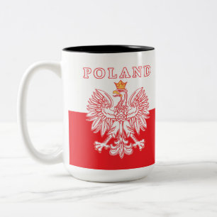 Polen med rött polskt öre Två-Tonad mugg