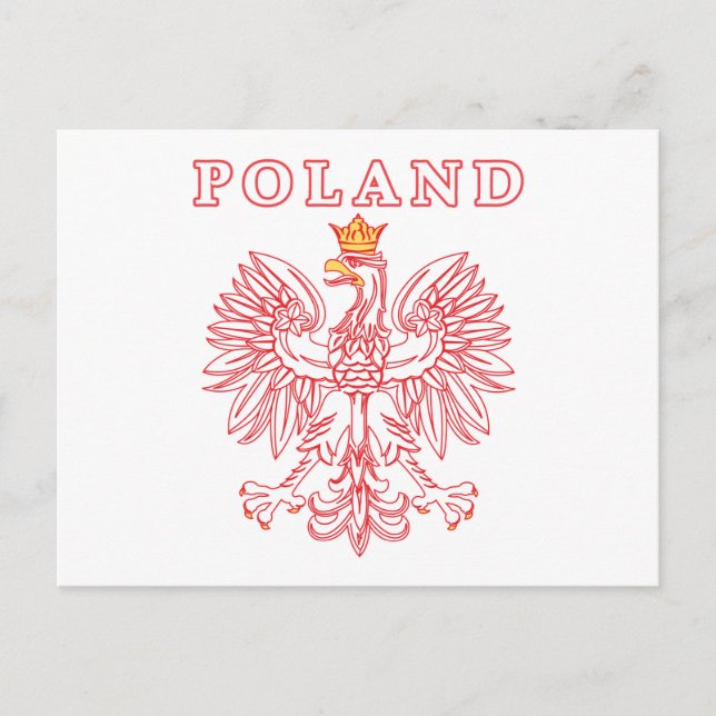 Polen med rött polskt öre vykort (Framsida)