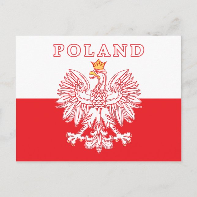 Polen med rött polskt öre vykort (Framsida)