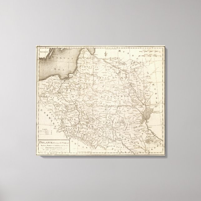 Polen, med Rysslands påståenden Canvastryck (Framsida)