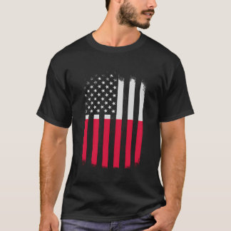 Polen och Amerika Flagga Polska amerikanska Flagga T Shirt
