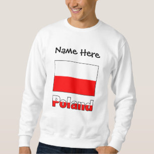 Polen och personlig polsk flagga  lång ärmad tröja