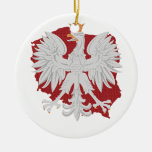 Polen örn julgransprydnad keramik
