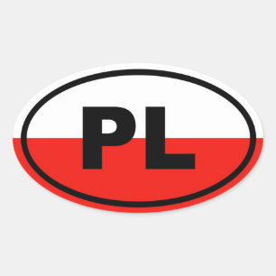 Polen PL European Ovalt Klistermärke