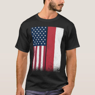 Polen, polsk amerikansk Flaggor Proud USA Polen T Shirt