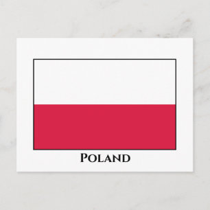 Polen (polsk) Flagga Vykort