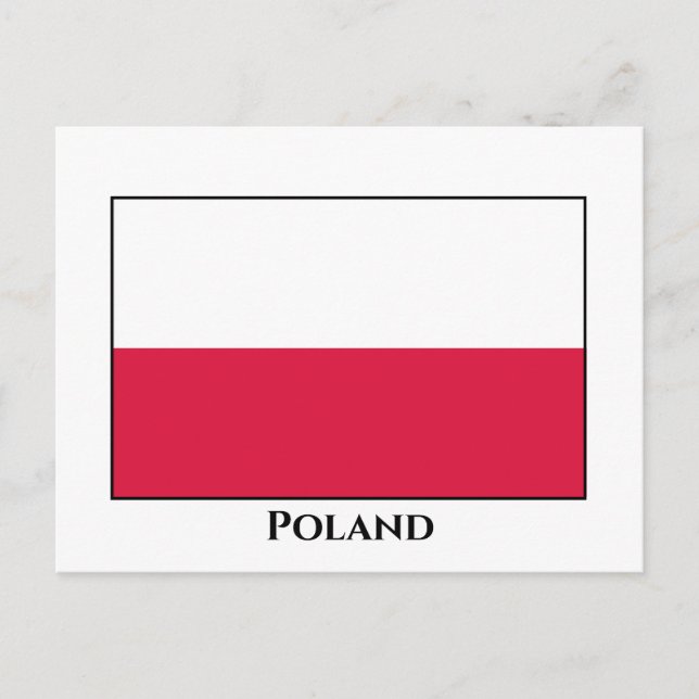 Polen (polsk) Flagga Vykort (Framsida)