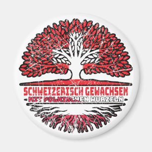 Polen Polsk Schweiz Schweiz Träd Rot Magnet