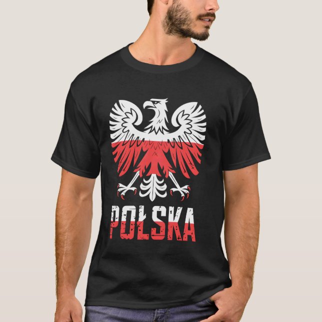 Polen Polska Flagga Örn T Shirt (Framsida)