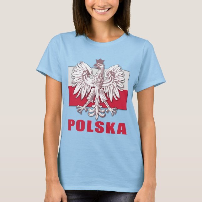 Polen Polska Jackande av Arm T-shirt (Framsida)