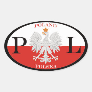 Polen Polska PL Ovalt Klistermärke