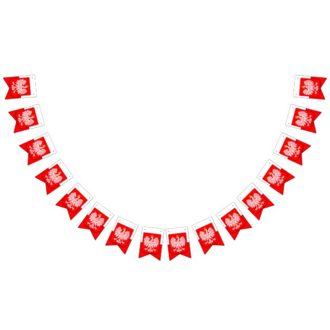 Polen Polska Polski Emblem Patriotic Vimplar (Alla)