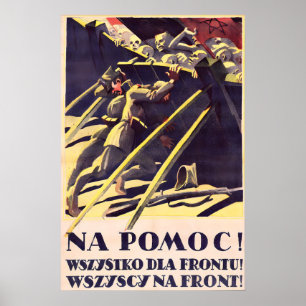 Polen Propaganda Polsk-sovjetiska kriget 1920-tale Poster