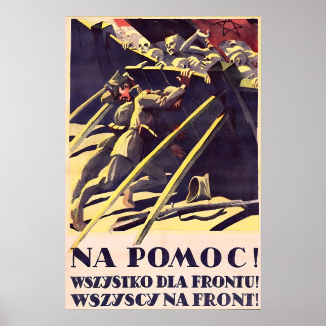 Polen Propaganda Polsk-sovjetiska kriget 1920-tale Poster (Framsidan)