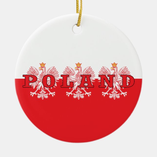Polen Red Eagles Julgransprydnad Keramik (Framsidan)