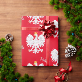 Polen Red Wrapping Papper, Polska Eagle, Flagga Presentpapper