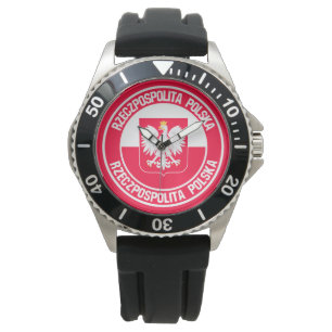 Polen Round Emblem Armbandsur