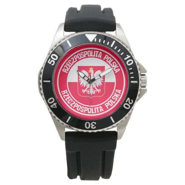 Polen Round Emblem Armbandsur (Framsida)
