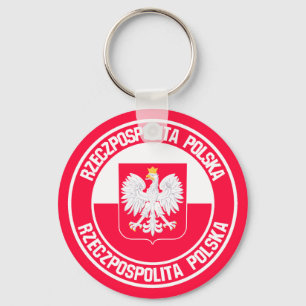 Polen Round Emblem Nyckelring