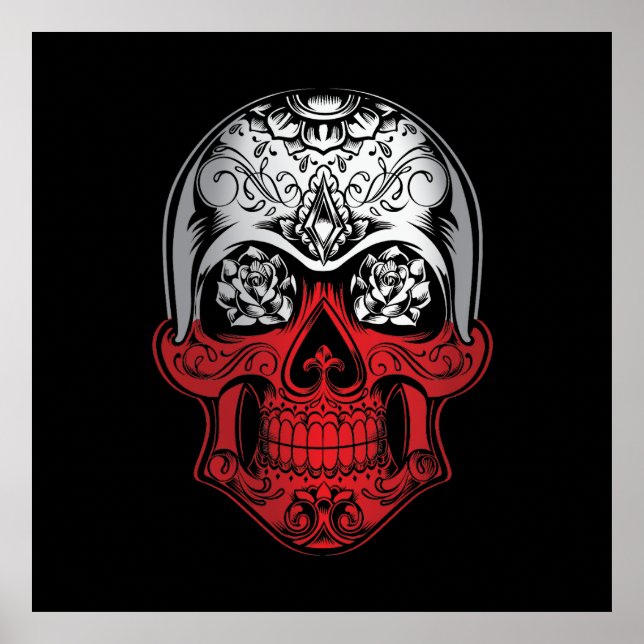 Polen Skull och Ro Flagga Poster (Framsidan)