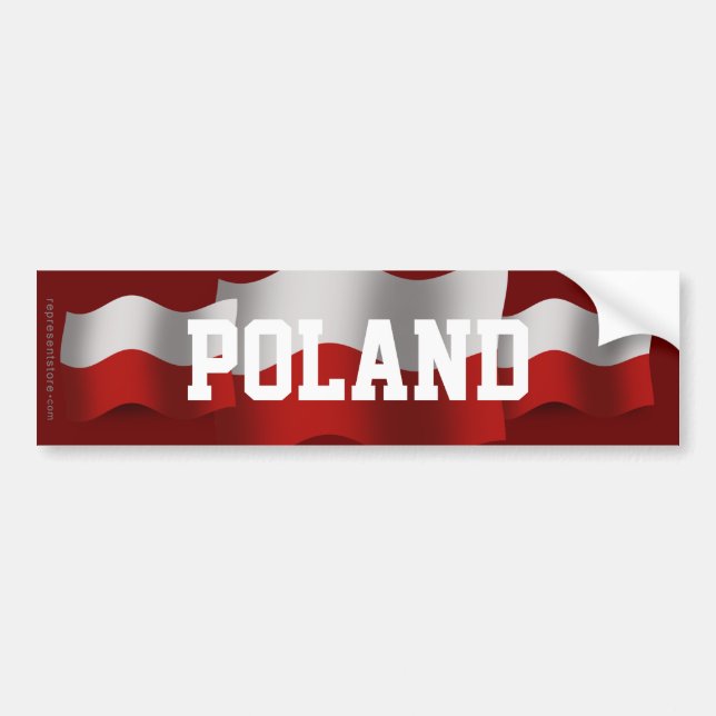 Polen som vinkar flagga bildekal (Framsidan)