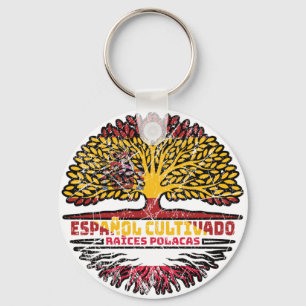 Polen, Spanien, Spanien, Träd, Flagga Nyckelring