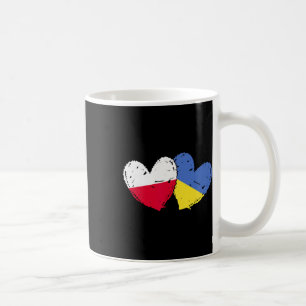 Polen Ukraina Hjärta Flaggor Polska Ukrainska Dubb Kaffemugg