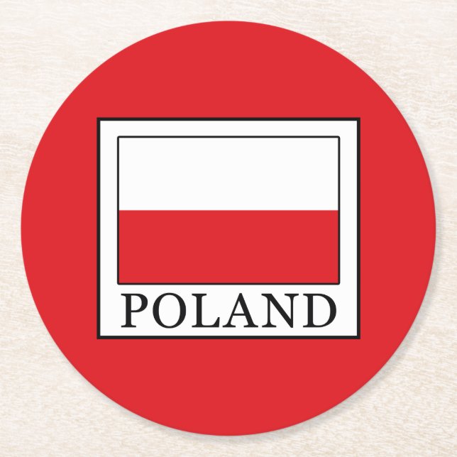 Polen Underlägg Papper Rund (Framsidan)