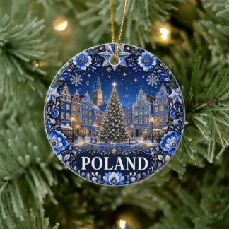 Polen Vacker Souvenir Helgdag Julgransprydnad Keramik