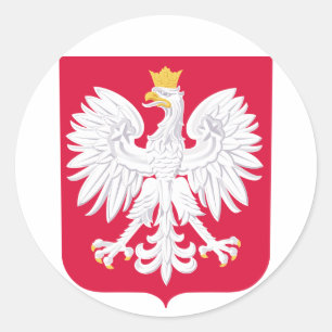 Polen vapensköld runt klistermärke