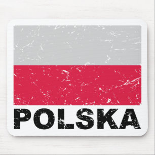 Polen vintageflagga musmatta